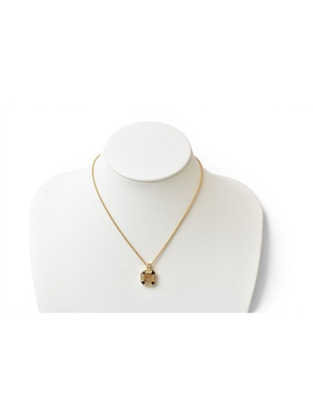 Dior Necklace Choka Vintage Line Stone CD Logo Gold Black - Picture 5 of 5